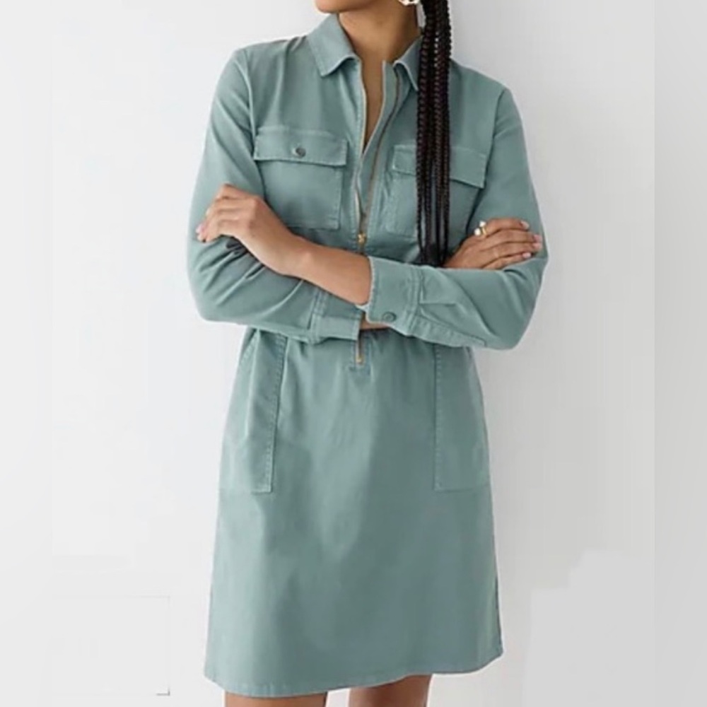 J. Crew zip front chino dress